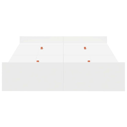 Opbergbedframe met lade met hoofdeinde met opslag Wit 120 x 200 cm Hout