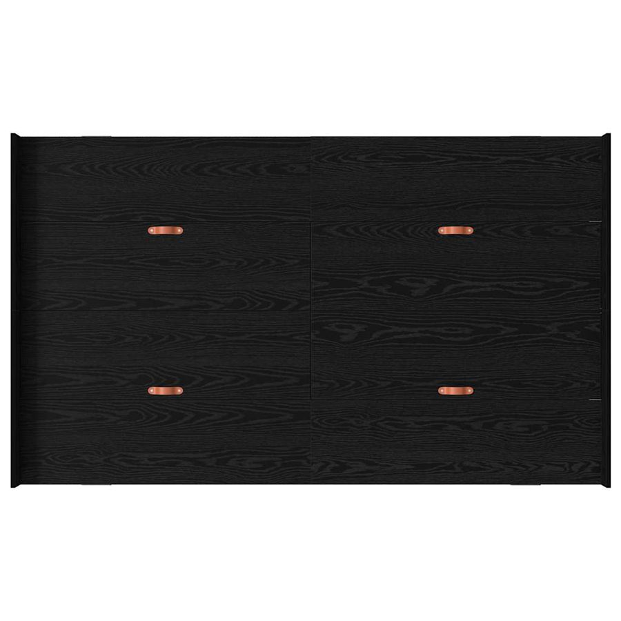 Opbergbedframe met lade met hoofdeinde met opslag Zwart eiken 120 x 200 cm Hout