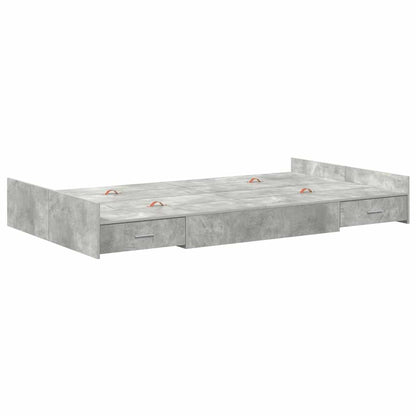 Opbergbedframe met lade Betongrijs 120 x 200 cm Melamine plaat