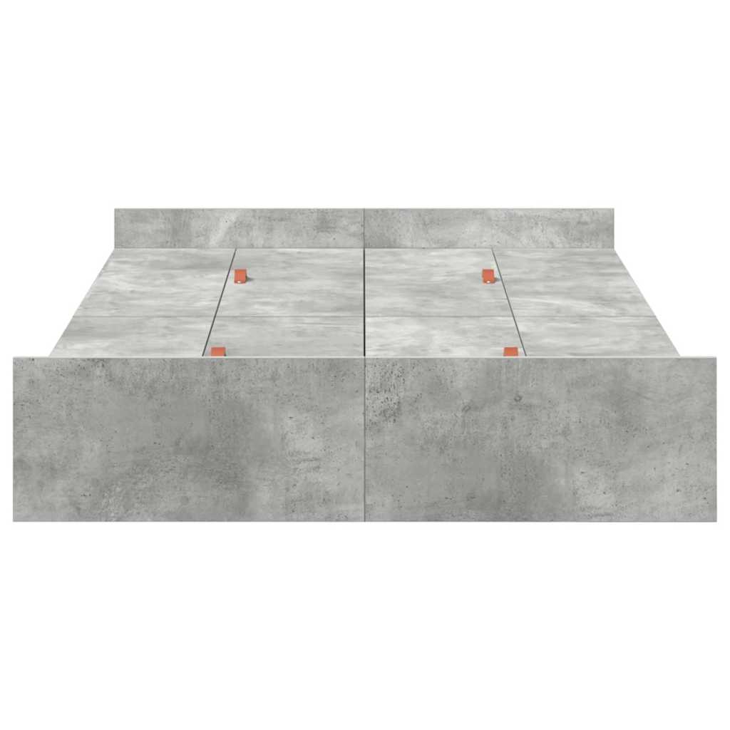 Opbergbedframe met lade Betongrijs 120 x 200 cm Melamine plaat