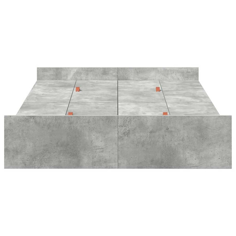 Opbergbedframe met lade Betongrijs 120 x 200 cm Melamine plaat