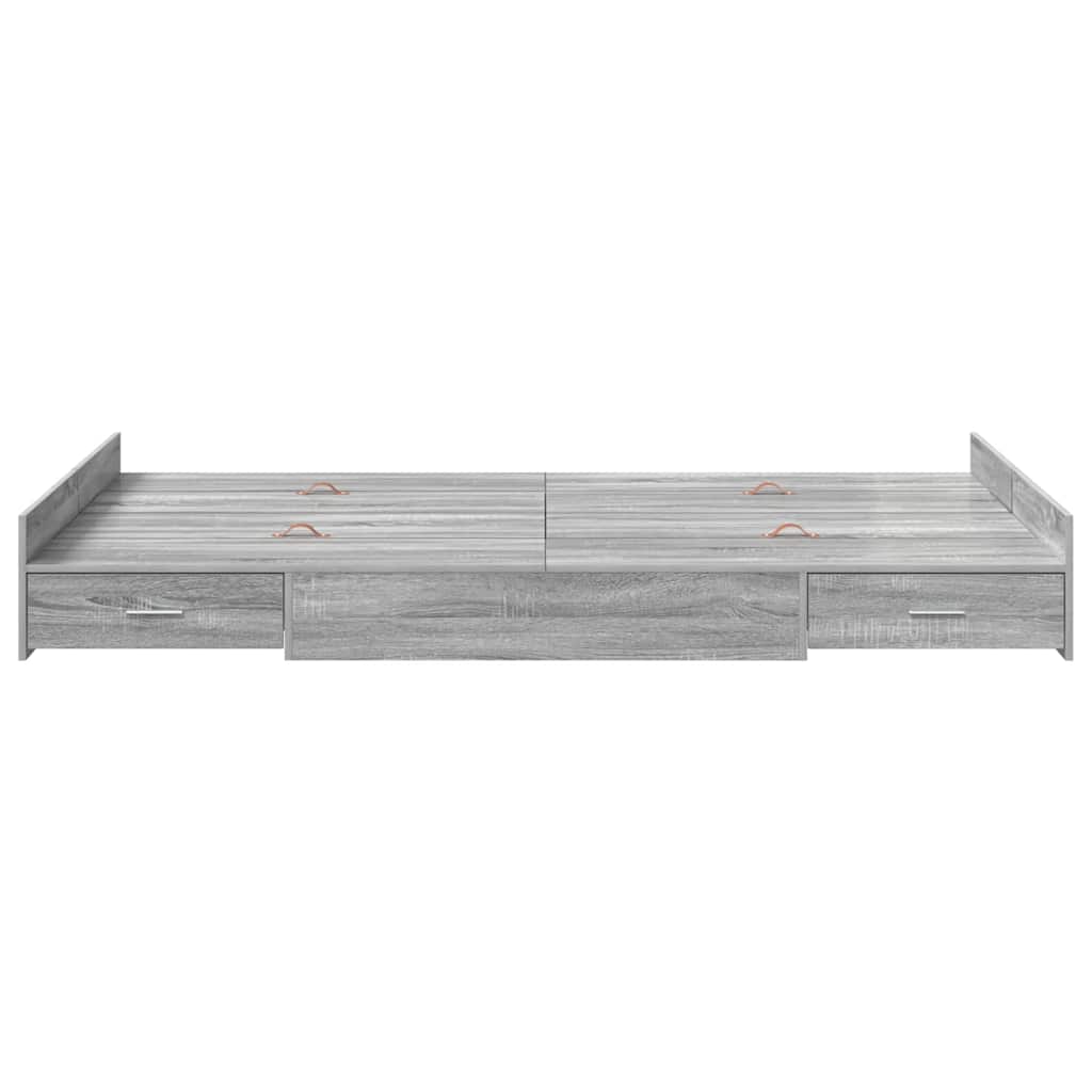 Opbergbedframe Grijs sonoma 120 x 200 cm Melamine plaat