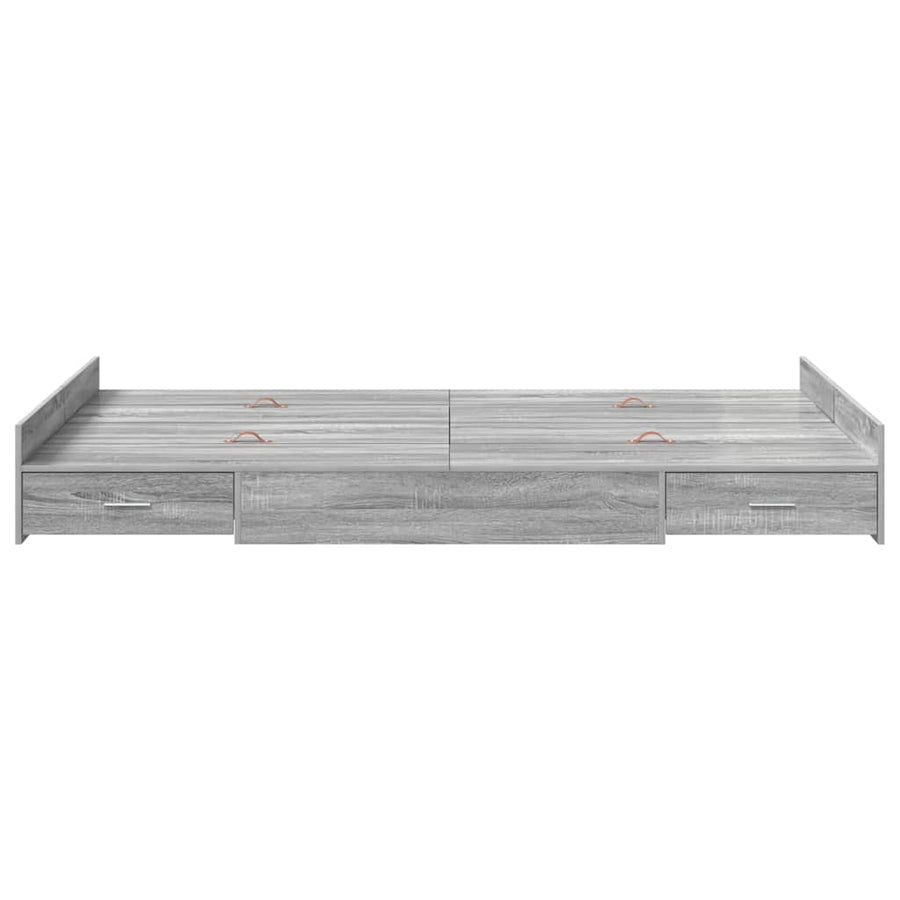 Opbergbedframe Grijs sonoma 120 x 200 cm Melamine plaat