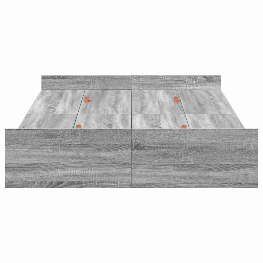 Opbergbedframe Grijs sonoma 120 x 200 cm Melamine plaat