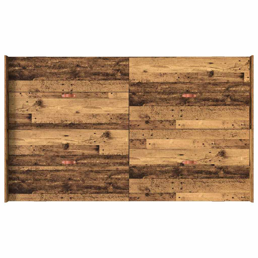 Opbergbedframe met lade met hoofdeinde met opslag Oud hout 120 x 200 cm Hout