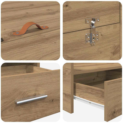 Opbergbedframe artisanaal eikenkleurig 120 x 200 cm Melamine