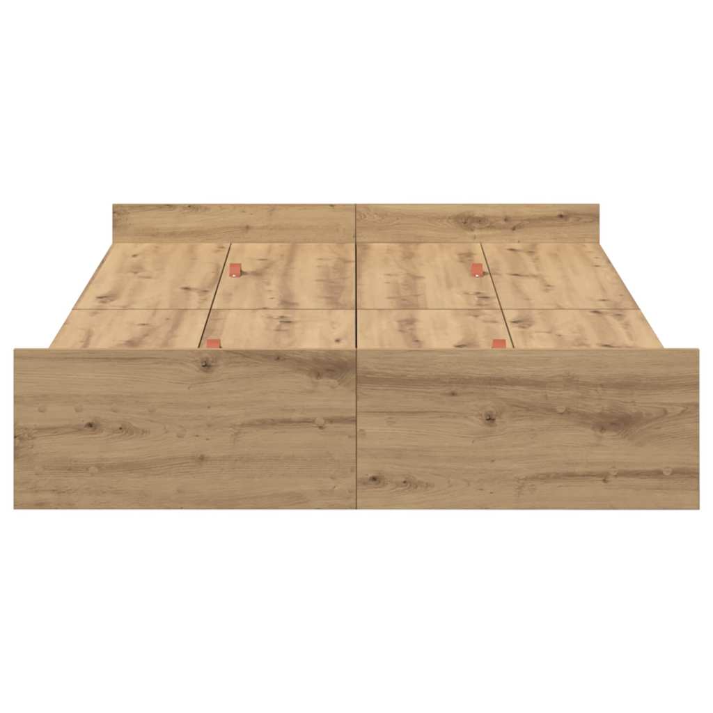 Opbergbedframe artisanaal eikenkleurig 120 x 200 cm Melamine