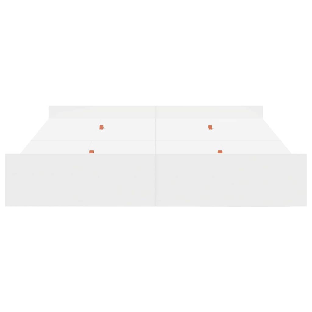 Opbergbedframe met lade met hoofdeinde met opslag Wit 140 x 190 cm Melamine plaat