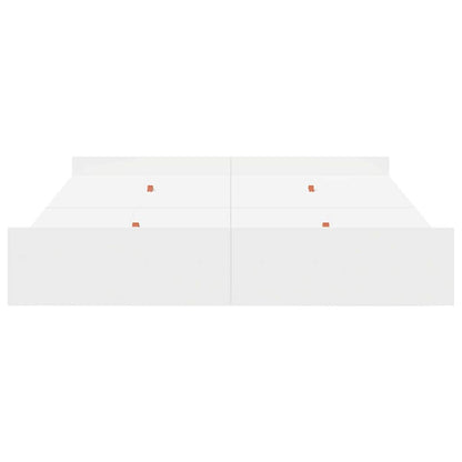 Opbergbedframe met lade met hoofdeinde met opslag Wit 140 x 190 cm Melamine plaat