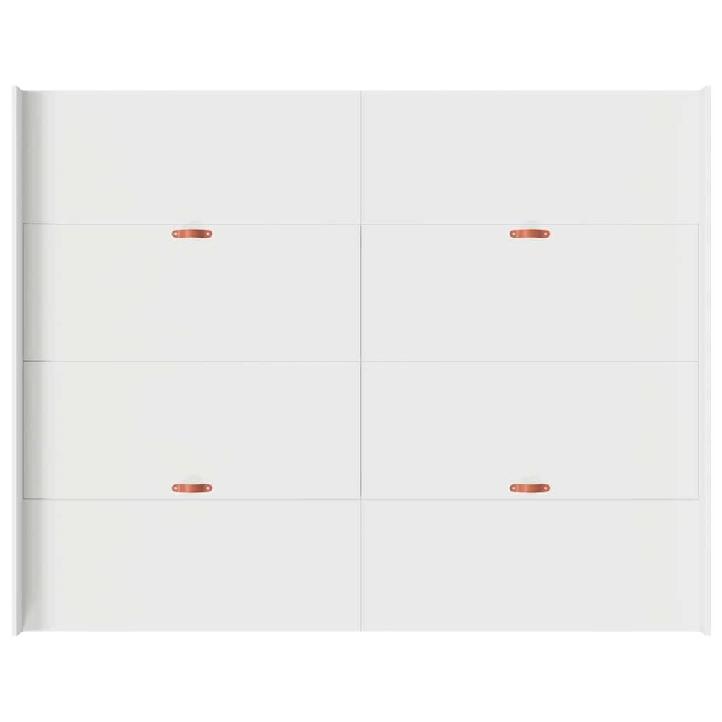 Opbergbedframe met lade met hoofdeinde met opslag Wit 140 x 190 cm Melamine plaat