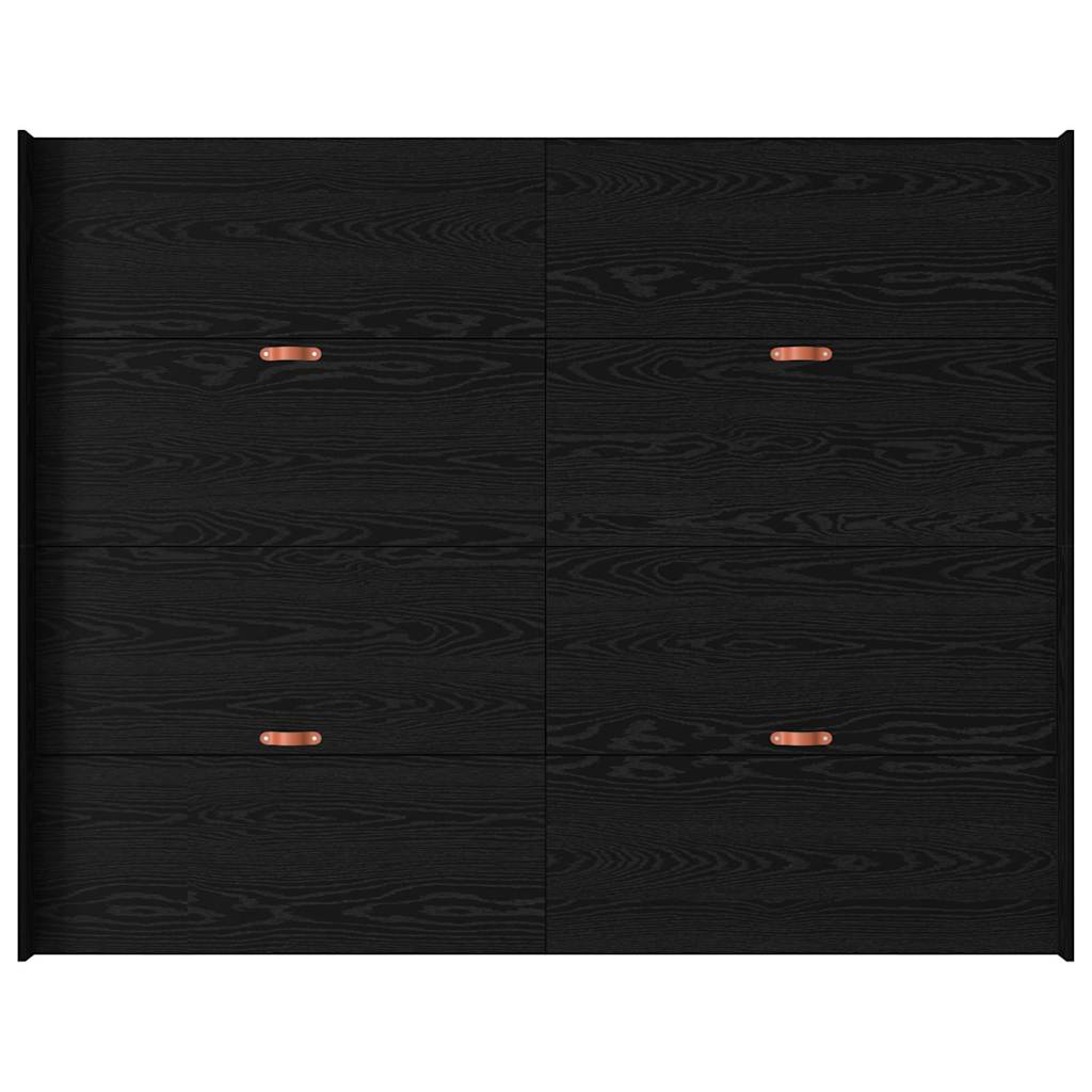 Opbergbedframe met lade Zwart eiken 140 x 190 cm Bewerkt hout