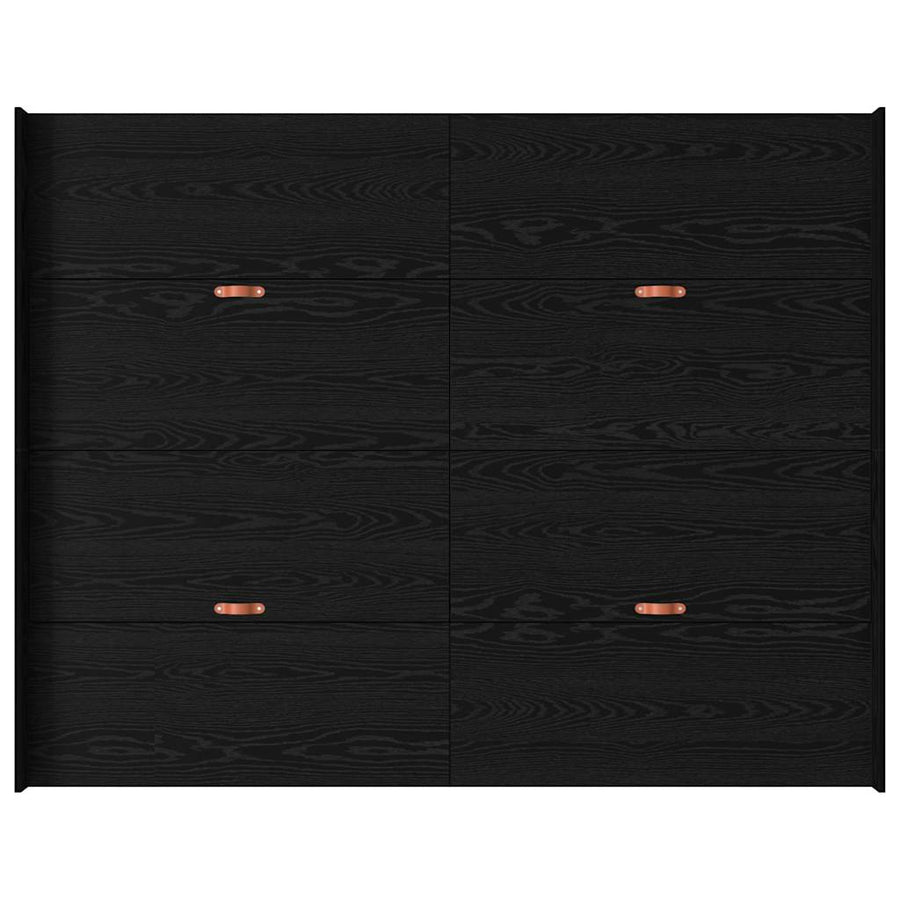 Opbergbedframe met lade Zwart eiken 140 x 190 cm Bewerkt hout