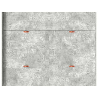 Opbergbedframe met lade met hoofdeinde met opslag Betongrijs 140 x 190 cm Melamine