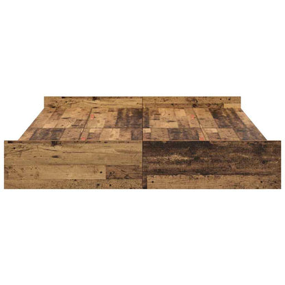 Opbergbedframe met lade met hoofdeinde met opslag Oud hout 140 x 190 cm Melamine