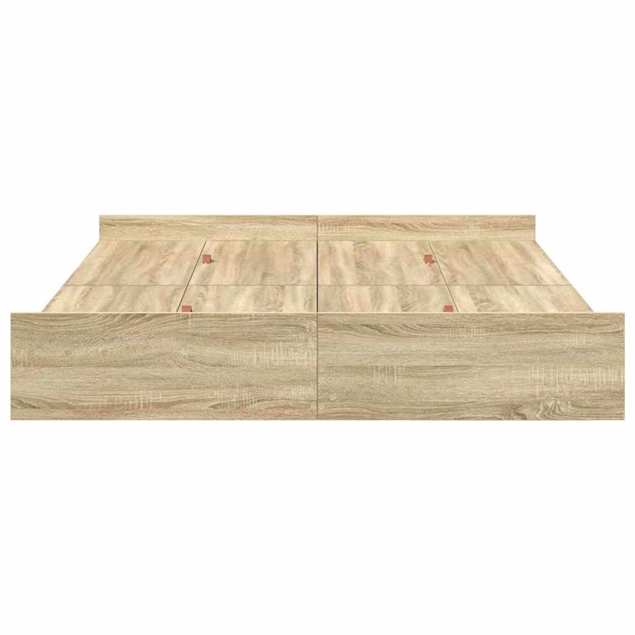Opbergbedframe met lade Sonoma eiken 135 x 190 cm Melamine