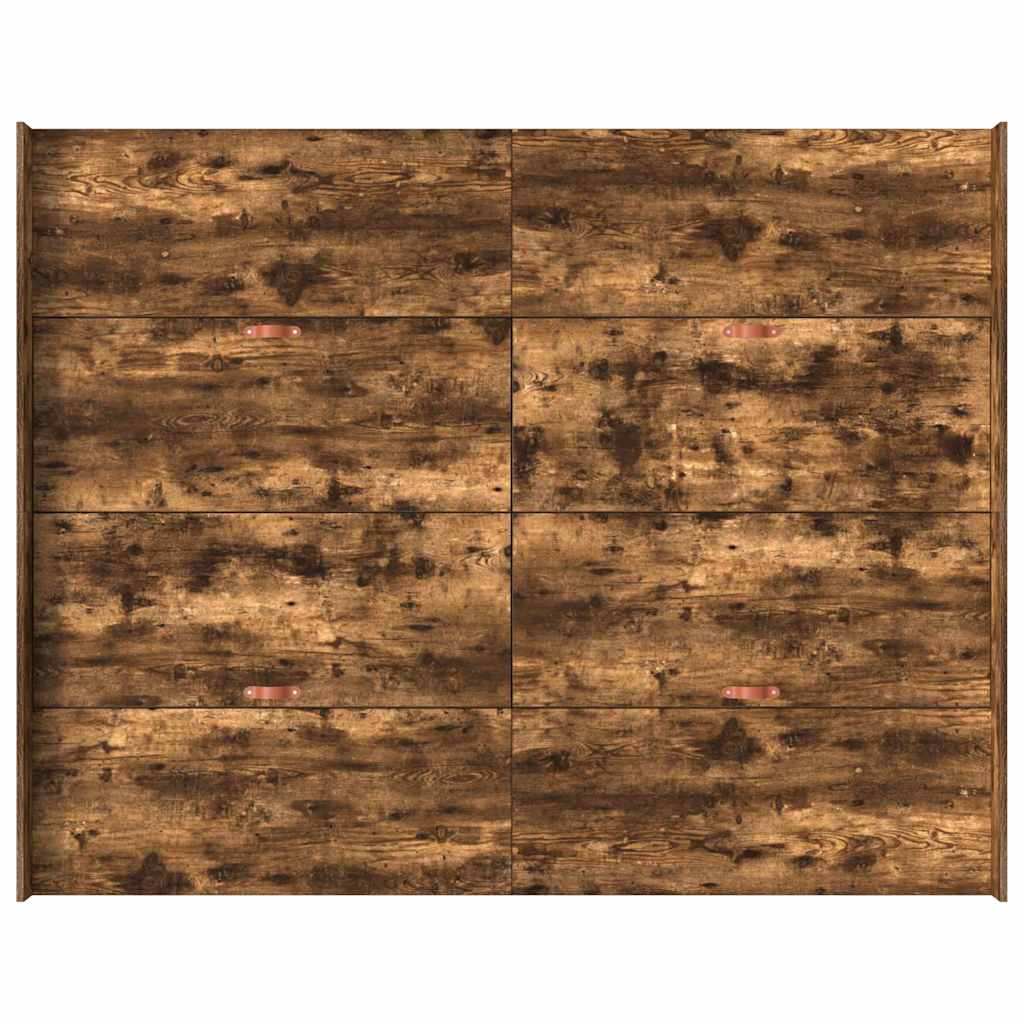 Opbergbedframe met lade met hoofdeinde met opslag Gerookt eiken 135 x 190 cm Hout