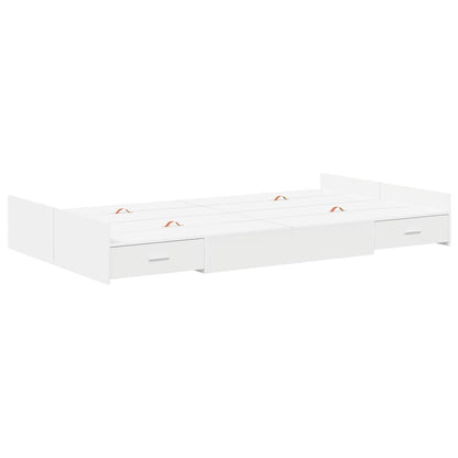 Opbergbedframe met lade Wit 120 x 190 cm Melamine-gecoat hout