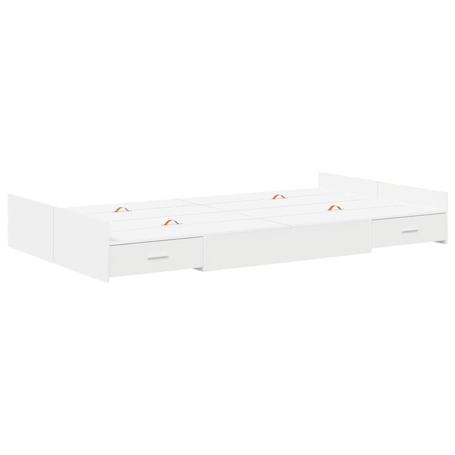 Opbergbedframe met lade Wit 120 x 190 cm Melamine-gecoat hout