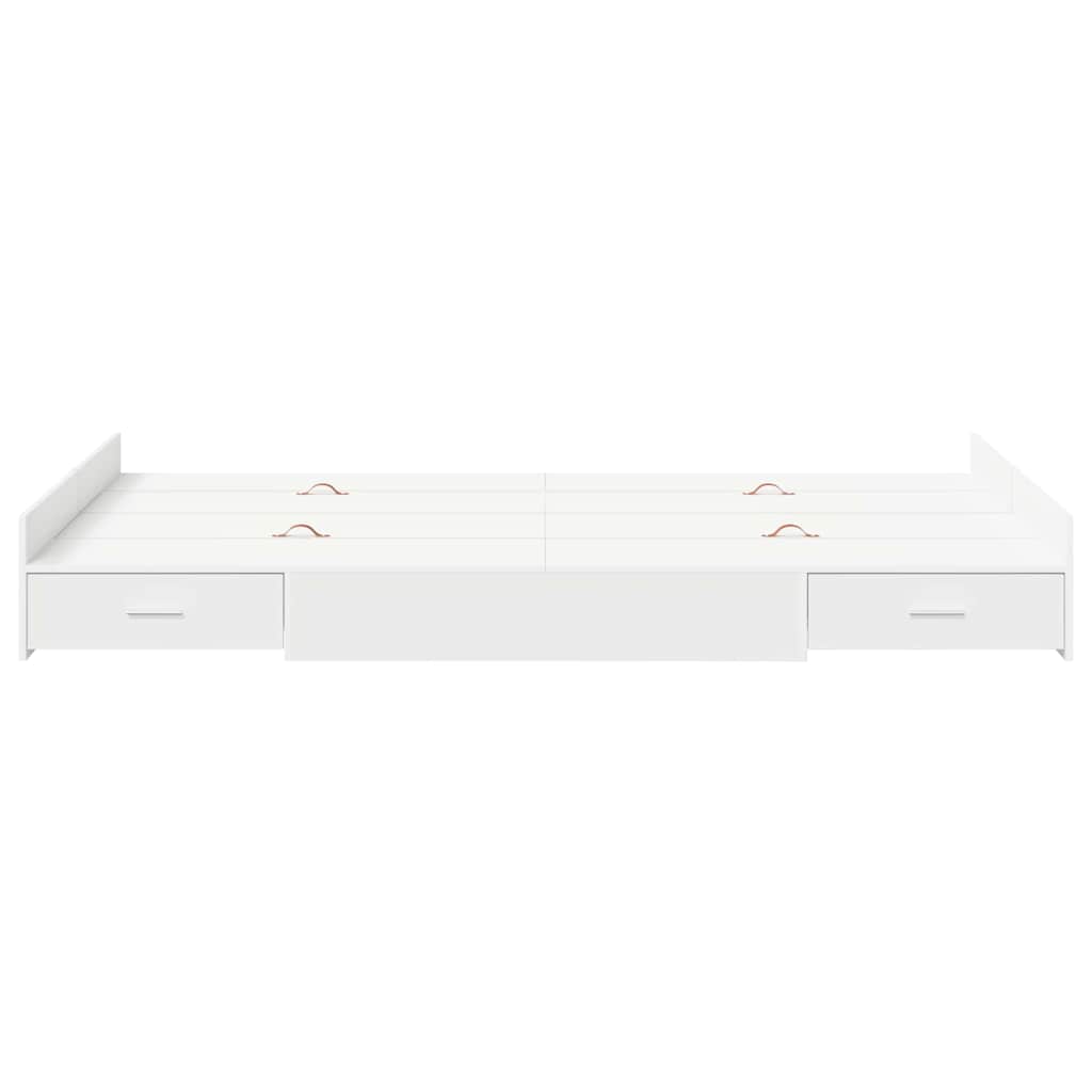 Opbergbedframe met lade Wit 120 x 190 cm Melamine-gecoat hout