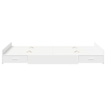 Opbergbedframe met lade Wit 120 x 190 cm Melamine-gecoat hout