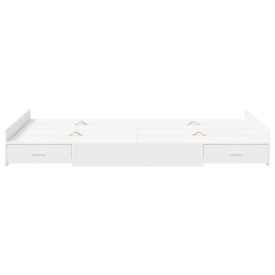 Opbergbedframe met lade Wit 120 x 190 cm Melamine-gecoat hout