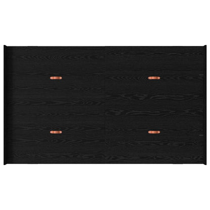 Opbergbedframe met lade met hoofdeinde met opslag Zwart eiken 120 x 190 cm Melamine