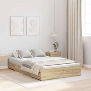 Opbergbedframe 120x190 cm Sonoma Eiken MDF