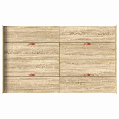 Opbergbedframe met lade met hoofdeinde met opslag Sonoma eiken 120 x 190 cm MDF