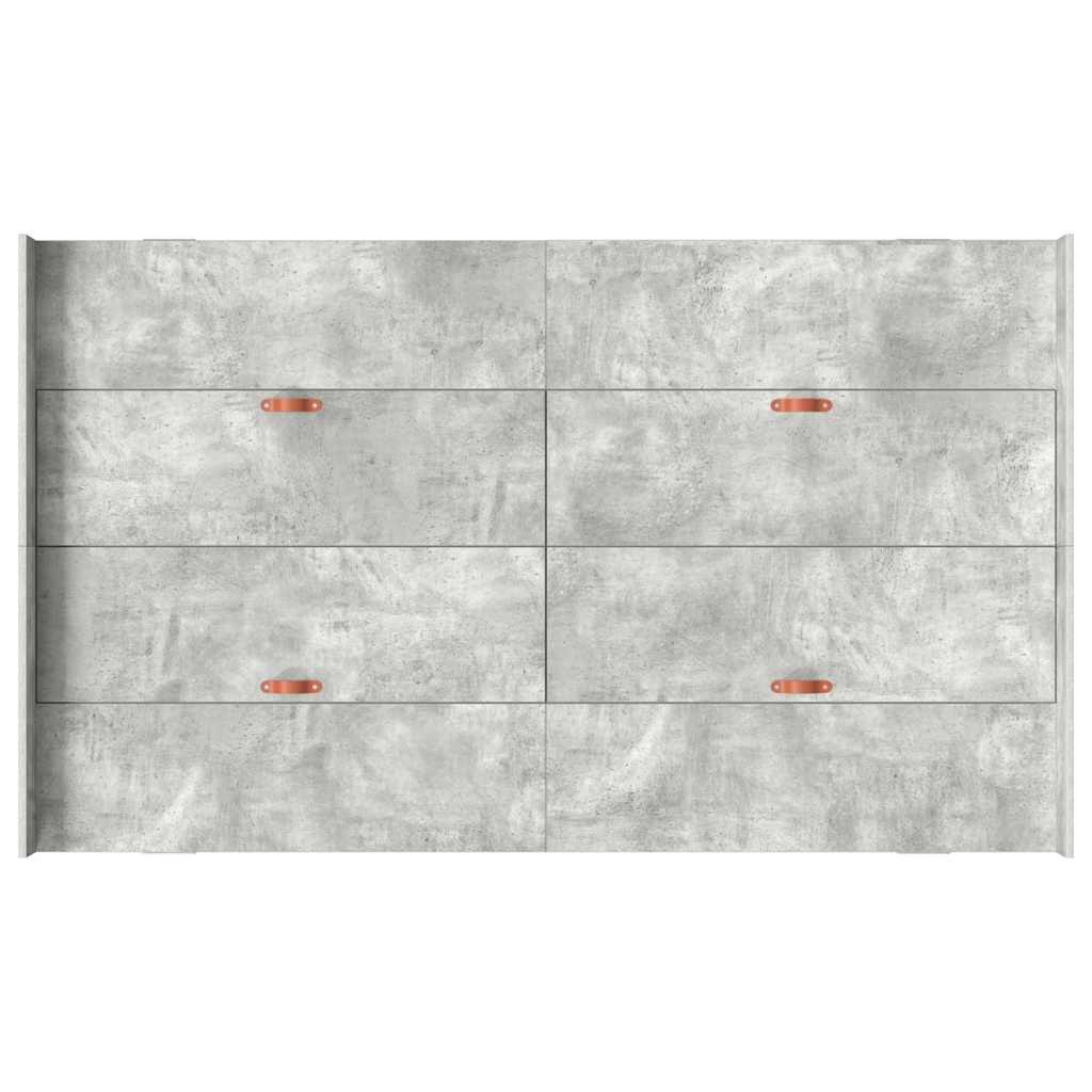 Opbergbedframe met lade met hoofdeinde met opslag Betongrijs 120 x 190 cm MDF
