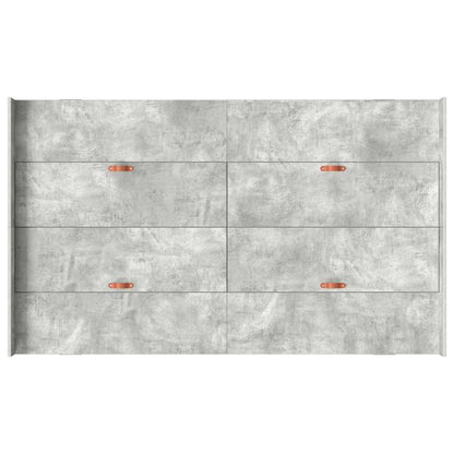 Opbergbedframe met lade met hoofdeinde met opslag Betongrijs 120 x 190 cm MDF