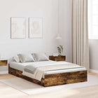 Storage Bed Frame with Drawer Smoked Oak 120 x 190 cm Engineered Wood