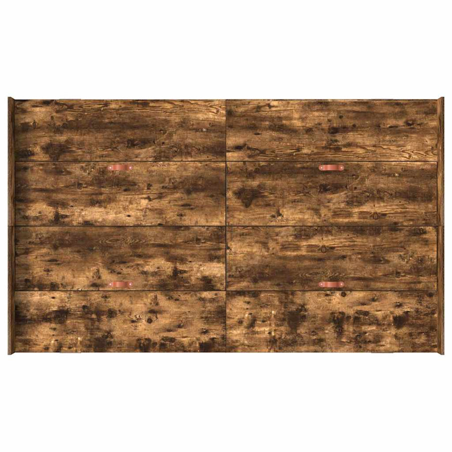 Opbergbedframe met lade met hoofdeinde met opslag Gerookt eiken 120 x 190 cm Hout