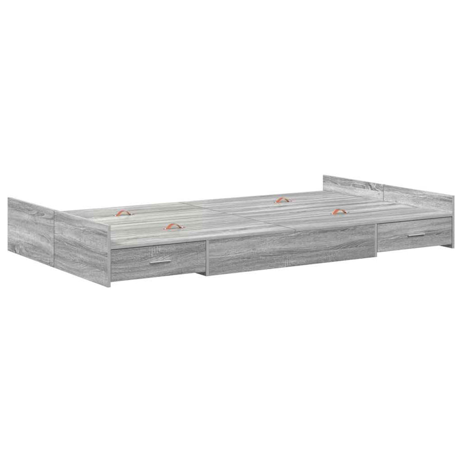 Opslagbed Frame Grijs Sonoma met lade Grijs sonoma 120 x 190 cm