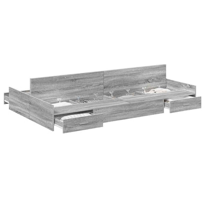 Opslagbed Frame Grijs Sonoma met lade Grijs sonoma 120 x 190 cm