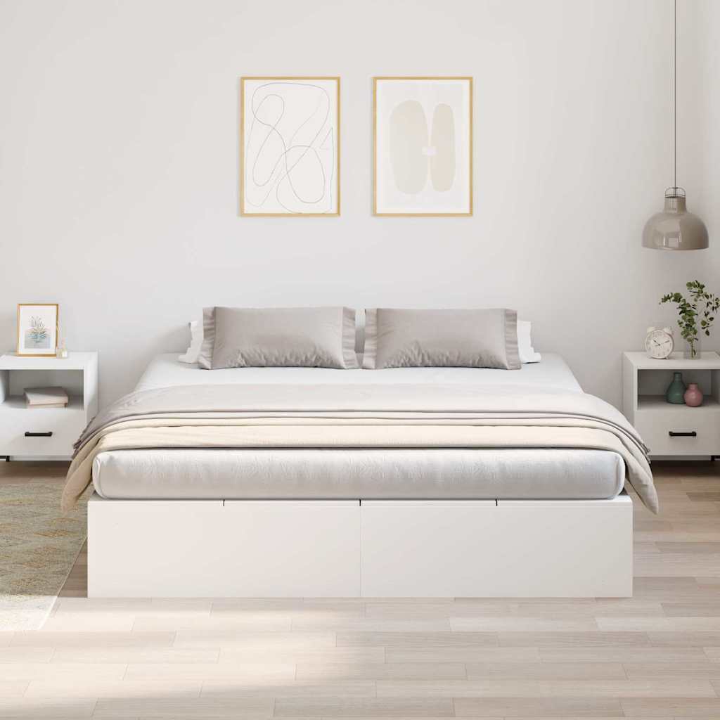 Opbergbedframe met opslag Wit 180 x 200 cm Hout