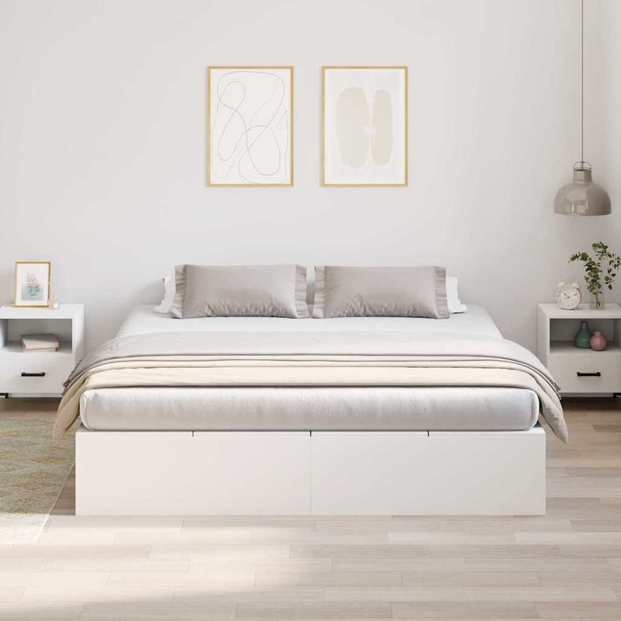 Opbergbedframe met opslag Wit 180 x 200 cm Hout