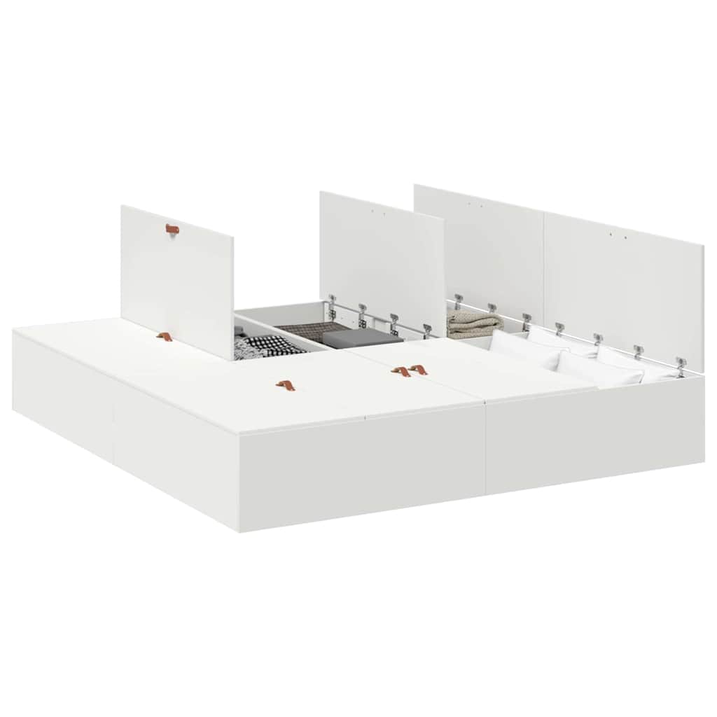 Opbergbedframe met opslag Wit 180 x 200 cm Hout