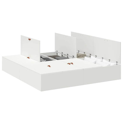 Opbergbedframe met opslag Wit 180 x 200 cm Hout