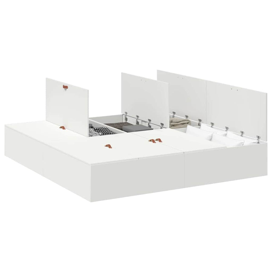 Opbergbedframe met opslag Wit 180 x 200 cm Hout
