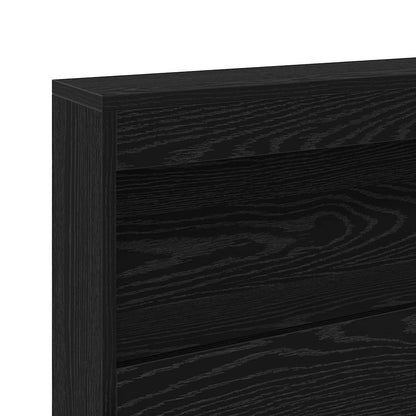 Opberghoofdbord met plank met hoofdeinde met opslag Zwart eiken 80 cm Bewerkt hout