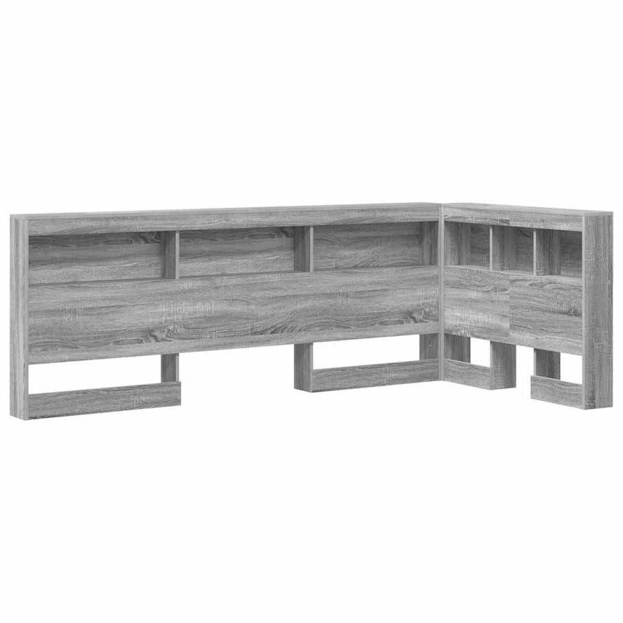 Opberghoofdbord met plank met hoofdeinde met opslag Grijs sonoma 80 cm Bewerkt hout