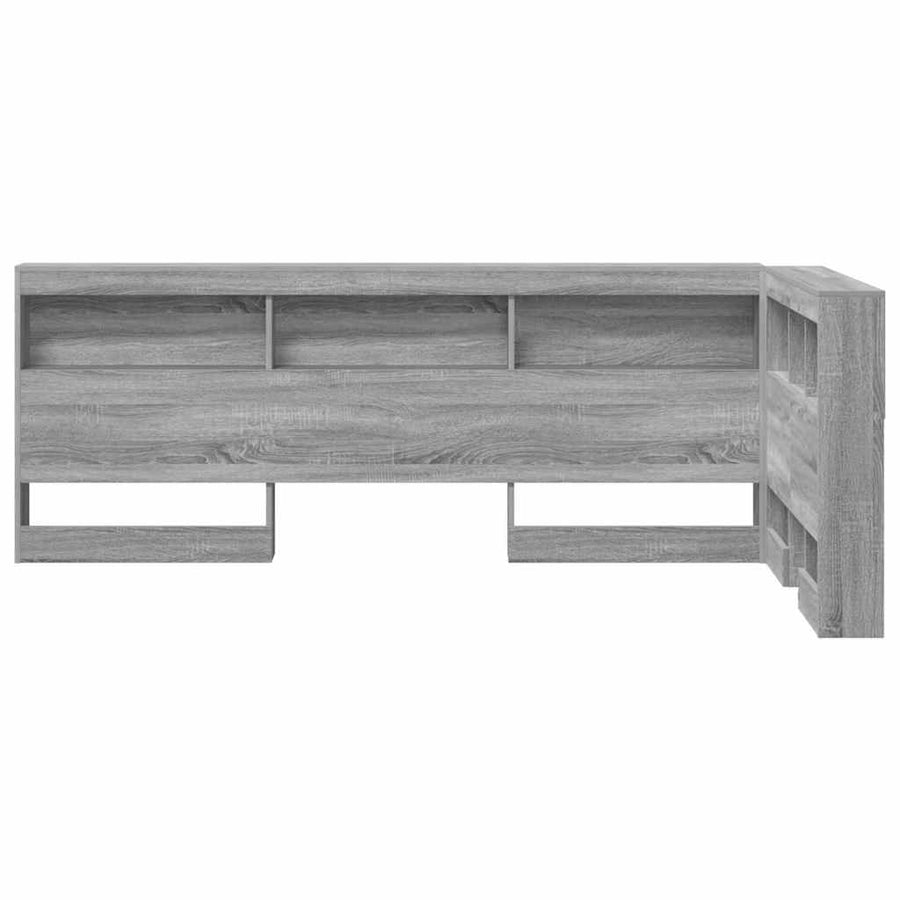 Opberghoofdbord met plank met hoofdeinde met opslag Grijs sonoma 80 cm Bewerkt hout