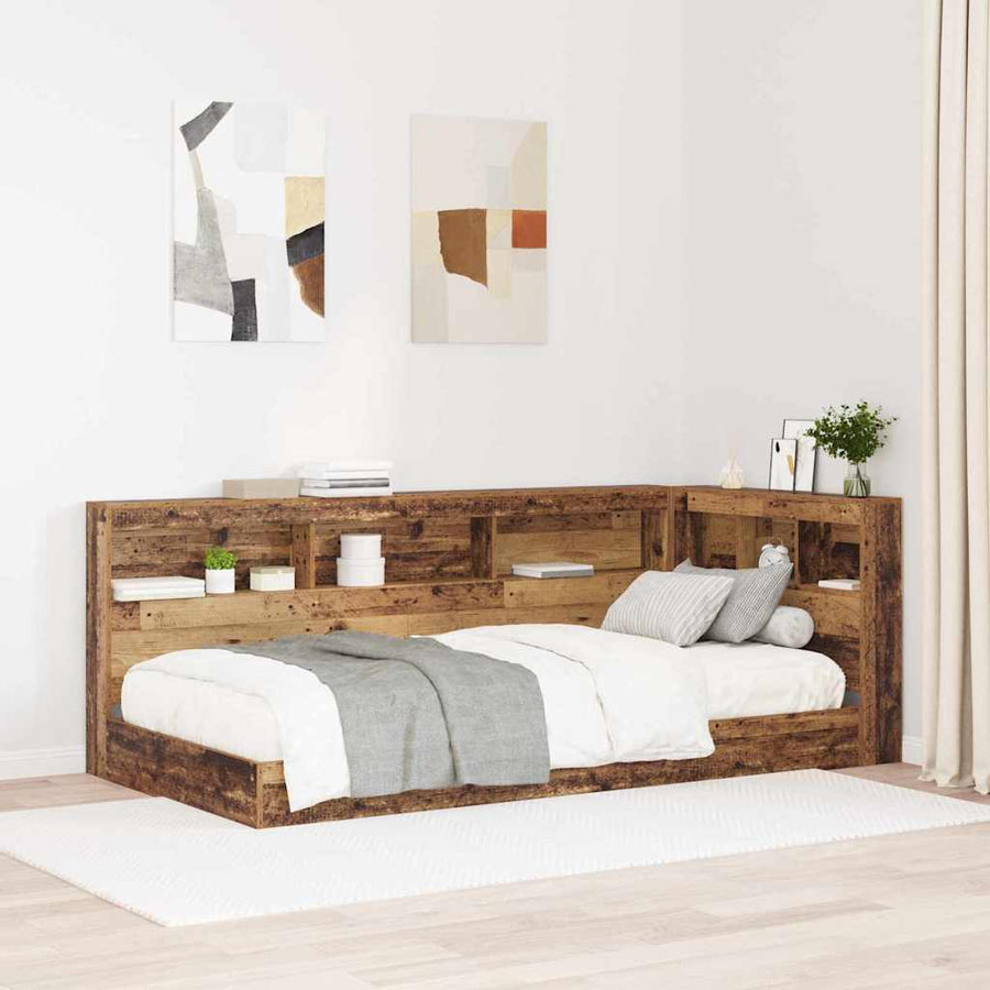 Opberghoofdbord met plank met hoofdeinde met opslag Oud hout 80 cm Melamine