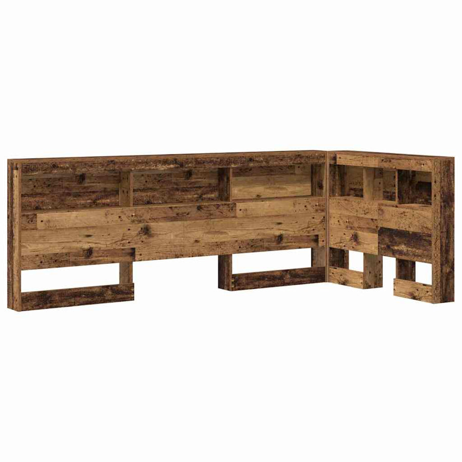 Opberghoofdbord met plank met hoofdeinde met opslag Oud hout 80 cm Melamine