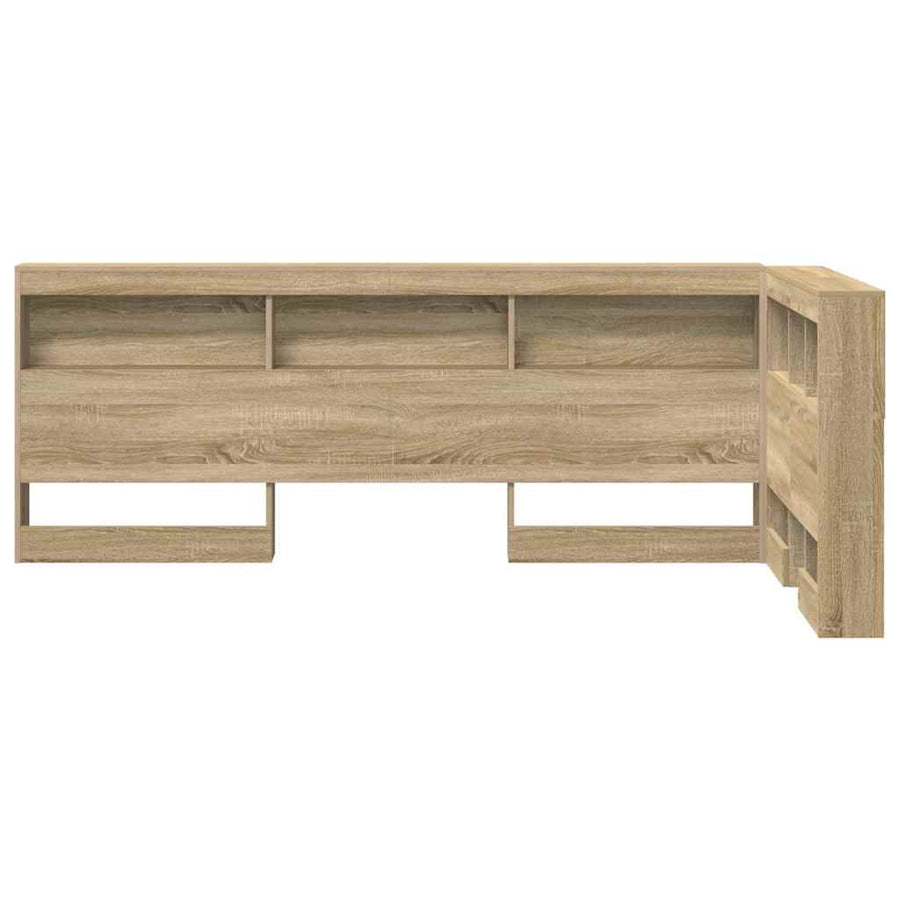 Opberghoofdbord met plank met hoofdeinde met opslag Sonoma eiken 90 cm Bewerkt hout