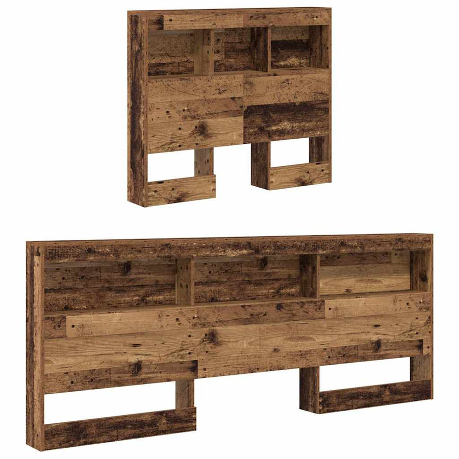 Opberghoofdbord Oud hout 90 cm Engineered hout en Melamine