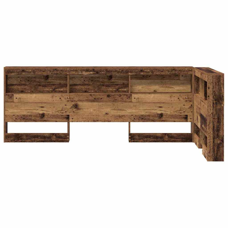 Opberghoofdbord Oud hout 90 cm Engineered hout en Melamine