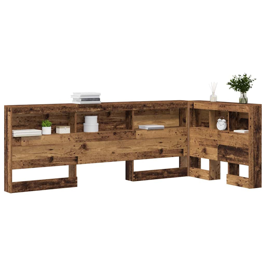 Opberghoofdbord Oud hout 90 cm Engineered hout en Melamine