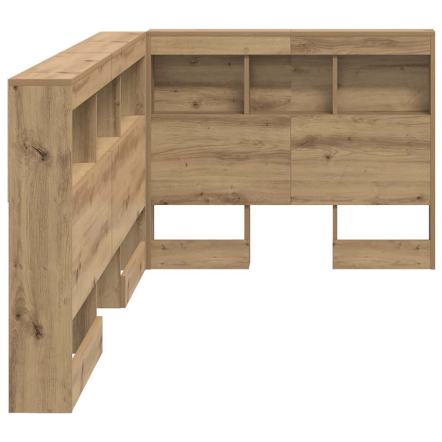 Opberghoofdbord artisanaal eikenkleurig 90 cm Houtcomposiet