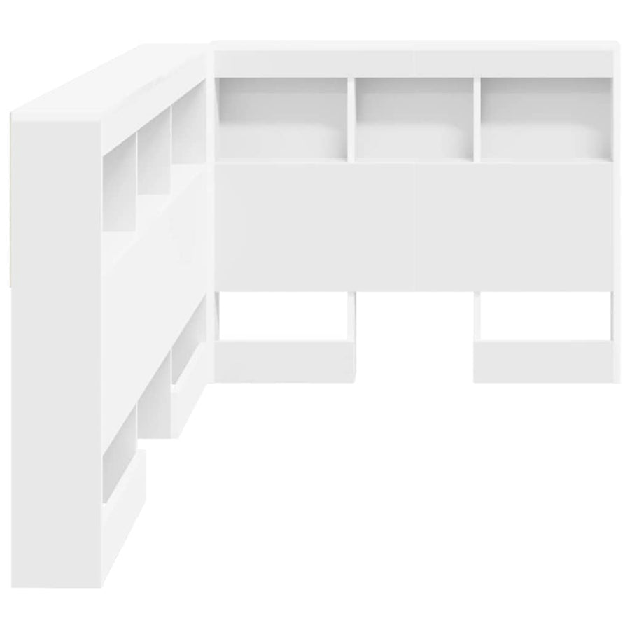 Opberghoofdbord met plank met hoofdeinde met opslag Wit 100 cm MDF